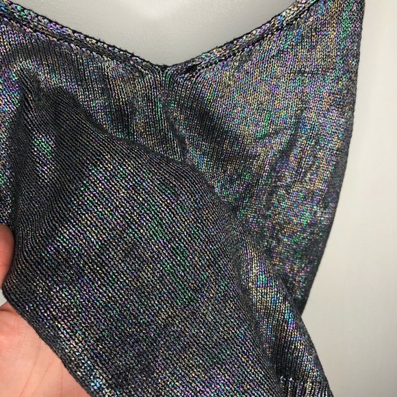 Forever 21 Metallic Purple/Green Crop Top Rib Knit - Picture 4 of 12